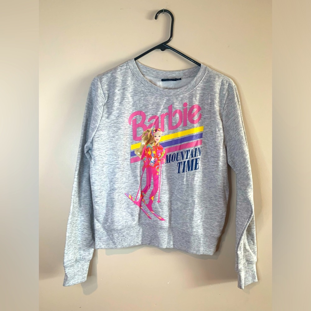 Barbie Grey Mountain Time Graphic Sweater
